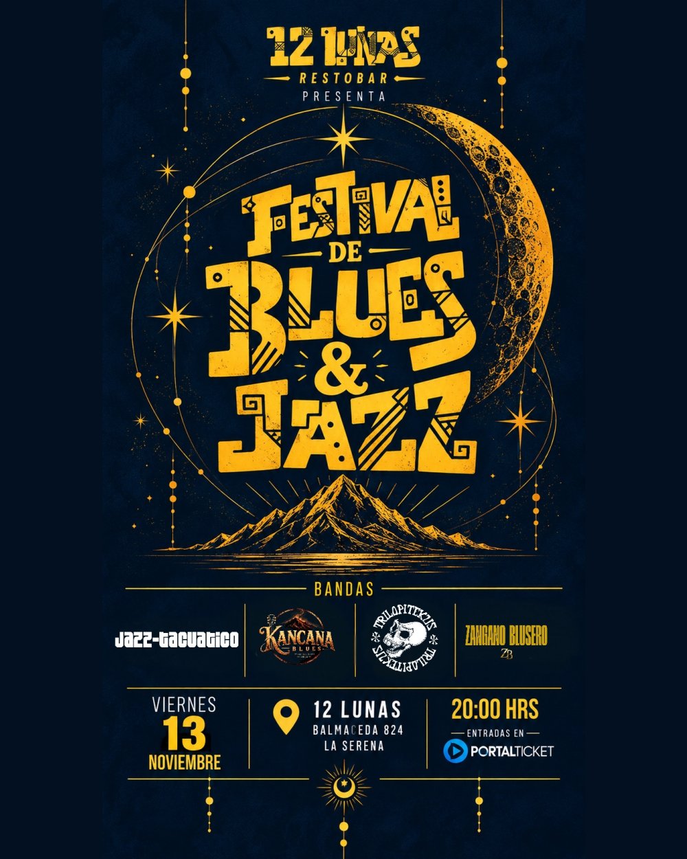 Afiche: Primer Festival de Blues & Jazz del Elqui