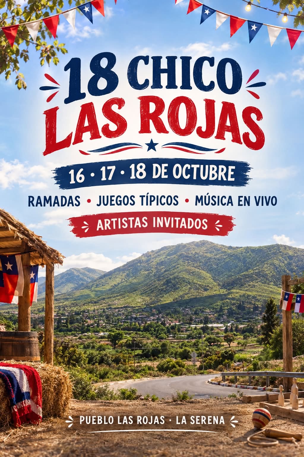 Afiche: 18 Chico de Las Rojas · 16 al 18 de octubre