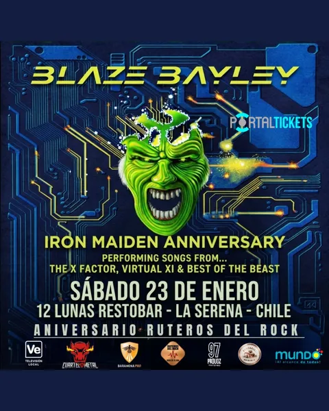 Afiche: Blaze Bayley · aniversario Iron Maiden