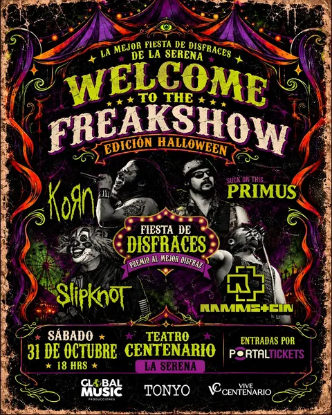 Afiche: Welcome to the Freakshow · edición Halloween