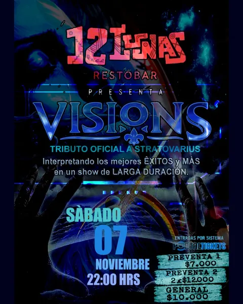 Afiche: Visions · tributo a Stratovarius