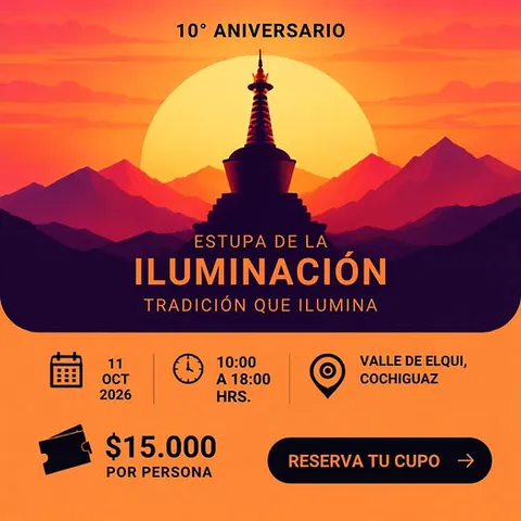Afiche: 10° Aniversario Estupa de la Iluminación