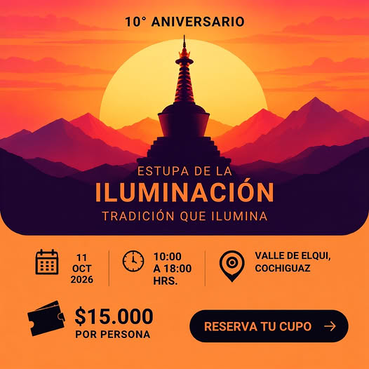 Afiche de 10° Aniversario Estupa de la Iluminación