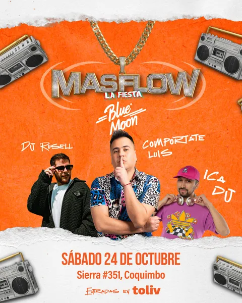 Afiche: Mas Flow · La Fiesta